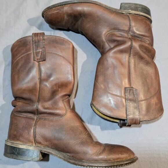 Mark's Outpost Brown Leather Women Cowboy Boots Size 5.5 - Picture 5 of 12